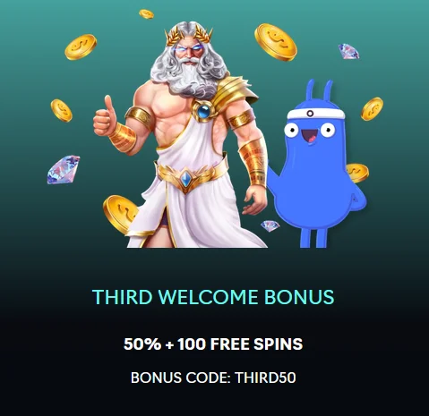 Oshi third welcome bonus 50%